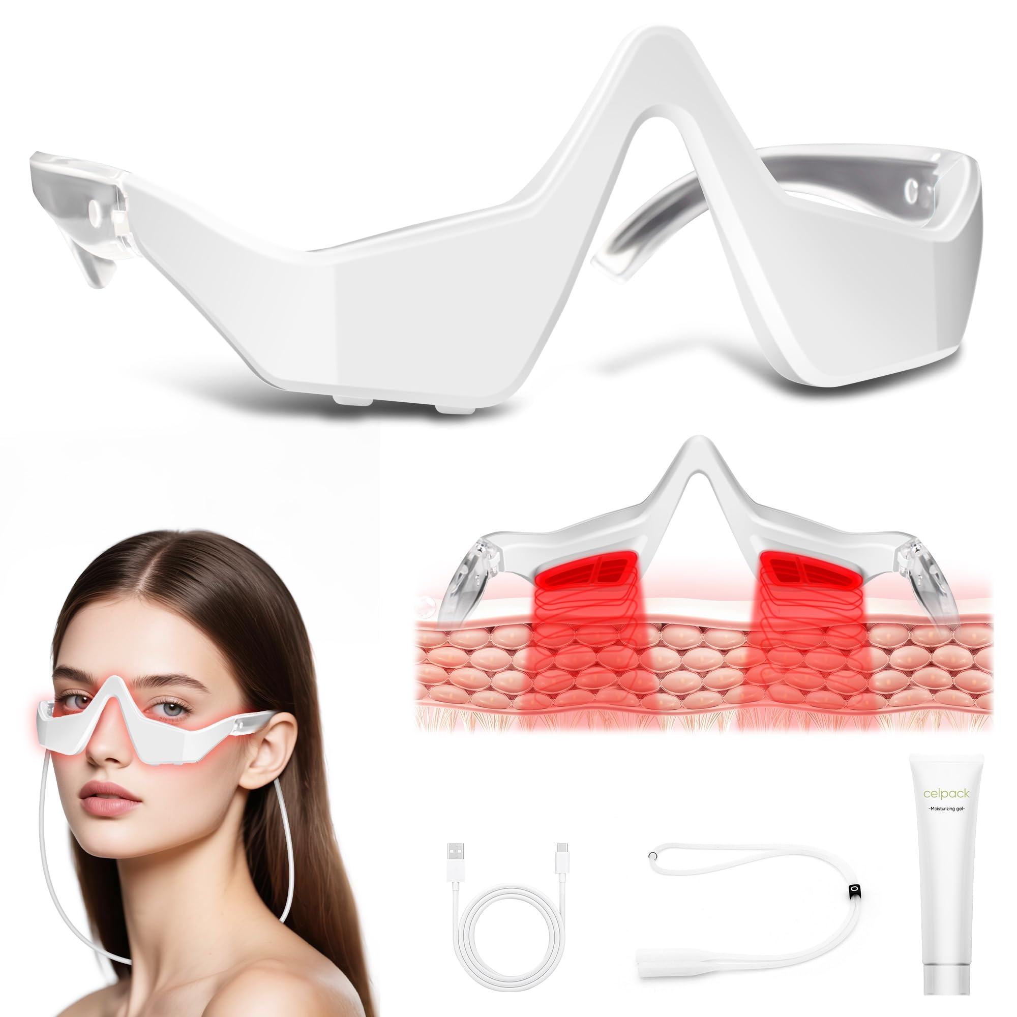 EMS Red Light Eye Massager Gla - Light Therapy Glasses 评论和价格