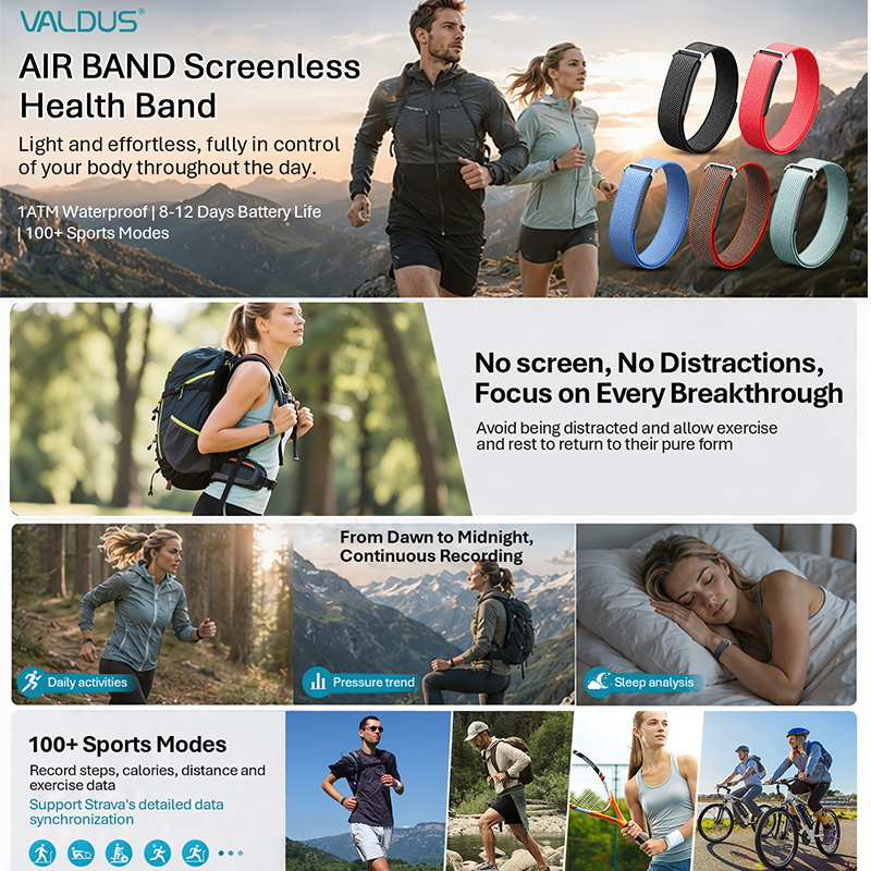 VALDUS Air Band Smart Bracelet - Fall Detection Watch 评论和价格