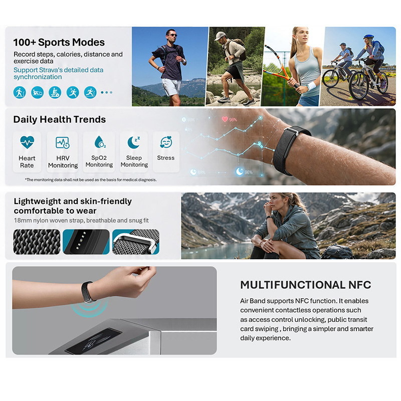 VALDUS Air Band Smart Bracelet - Fall Detection Watch 评论和价格