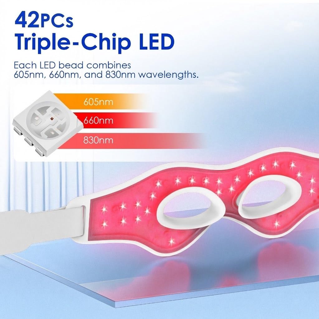 3D Red Light EMS Eye Massager  - Light Therapy Glasses 评论和价格